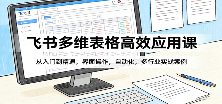 飞书多维表格高效应用课，从界面操作到自动化工作流，含项目管理和门店巡检等实战案例 - 缩略图