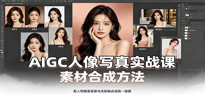 AIGC人像写真实操课，软件部署、素材合成到婚纱儿童孕妈多题材案例全流程 - 缩略图