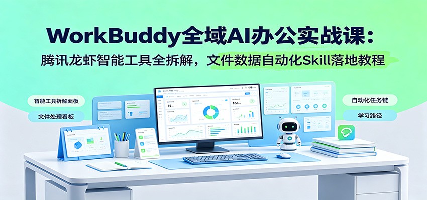 WorkBuddy AI办公实战课，批量文件处理、发票识别到数据分析自动化，含Skill精选与Claw远程控制手机 - 缩略图
