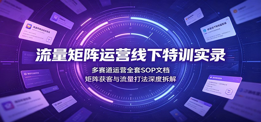 流量矩阵运营线下特训实录，多赛道养号起号、SEO截流到获客的全套SOP拆解 - 缩略图