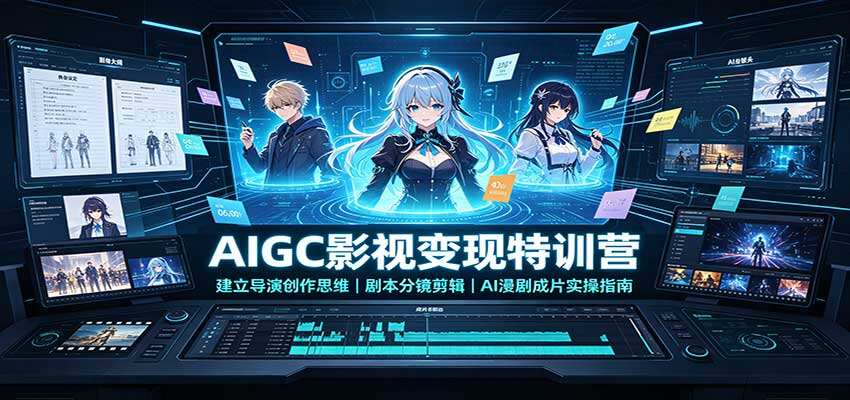AIGC短剧实操，从剧本分镜到AI漫剧成片，导演思维落地与变现思路梳理 - 缩略图