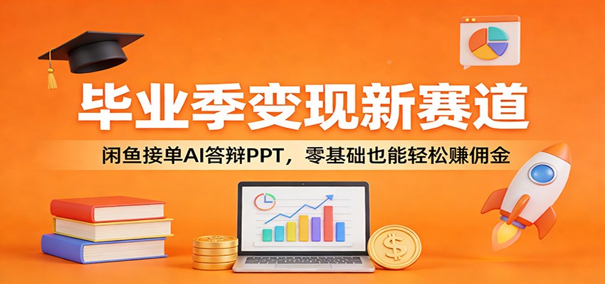 闲鱼接单AI答辩PPT，毕业季刚需变现课，从AI做PPT到开店接单全流程 - 缩略图