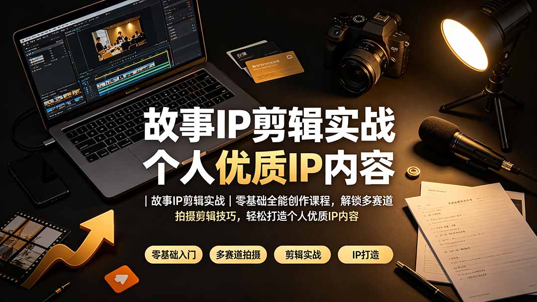 故事IP剪辑实战课，零基础用剪映跑通门店、文旅、工厂等多赛道故事短视频 - 缩略图