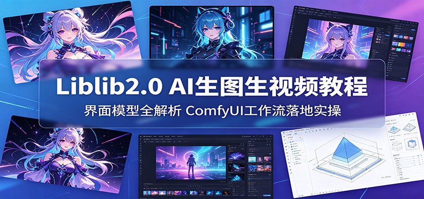 Liblib2.0 AI生图生视频系统课，从界面模型到ComfyUI工作流与WAN2.2图生视频实操 - 缩略图
