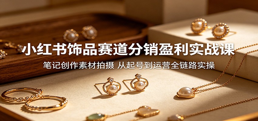 小红书饰品分销实操，从起号笔记、饰品素材拍摄到买手号开通与店铺运营全流程 - 缩略图