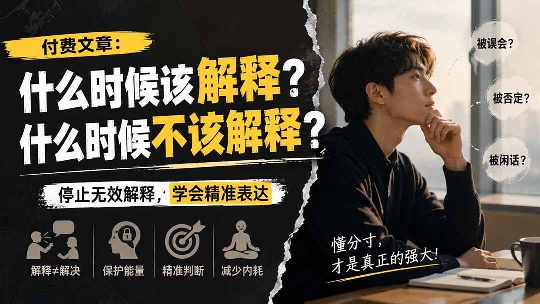 什么时候该解释什么时候不该解释，分清这条边界，别再靠自证清白消耗自己 - 缩略图