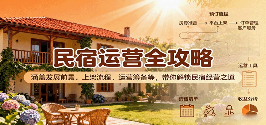 民宿运营全流程，从城市定位、OTA流量来源到审核上架、途家上架和订单处理 - 缩略图