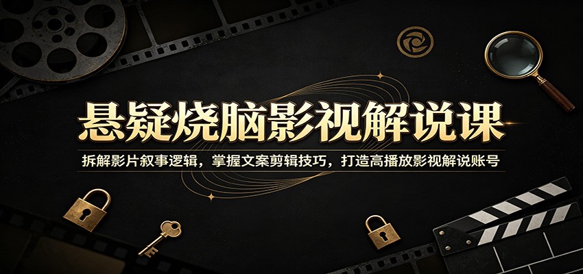 悬疑烧脑影视解说课，拆解反转伏笔和叙事逻辑，文案剪辑到起号变现全流程 - 缩略图