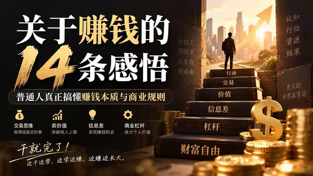 赚钱的14条感悟，普通人想赚钱，就去做离钱最近的那件事 - 缩略图