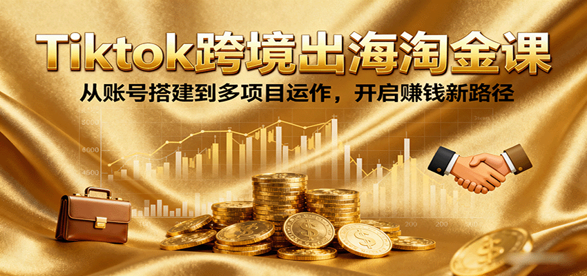 TikTok跨境出海课,美区台湾账号搭建到壁纸推广、剪映拉新与AI爆款账号实操 - 缩略图