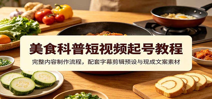 美食科普短视频起号教程，标准化制作流程拆解，附文案素材和早餐主题剪辑预设 - 缩略图