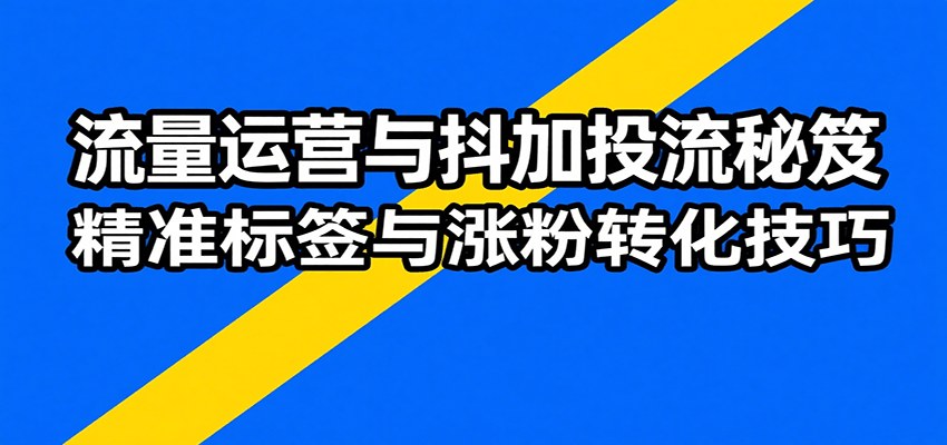 抖音流量运营与抖加投放课，兴趣推荐算法、精准标签、爆款开场到涨粉转化 - 缩略图