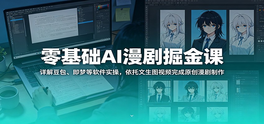 AI漫剧零基础制作课，豆包即梦Vidu海螺实操，从分镜脚本到文生视频全流程 - 缩略图
