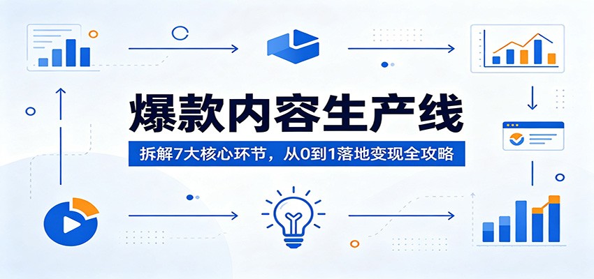 爆款内容生产线拆解，选题文案拍摄剪辑运营7大环节从0到1实操 - 缩略图