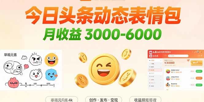 今日头条动态表情包搬运，月收益3000-6000，从找素材、发布图文到加原创标签的实操流程 - 缩略图
