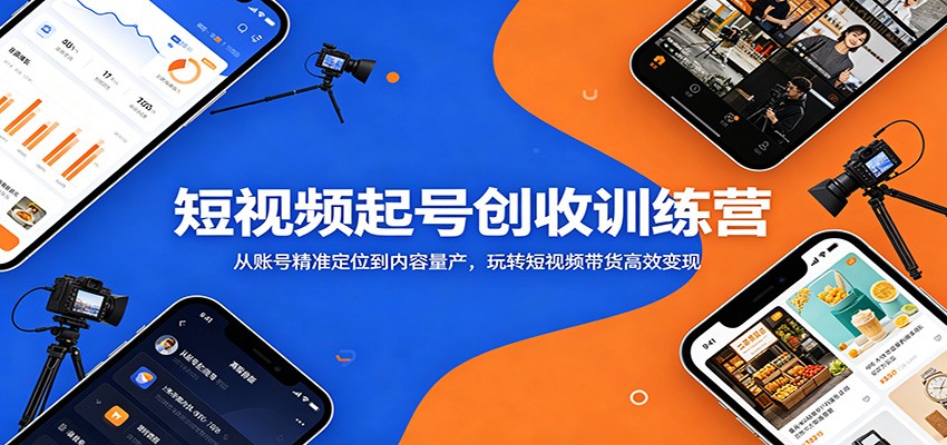 抖音短视频起号创收训练营，从账号定位到内容量产，橱窗带货和私域变现全流程拆解 - 缩略图