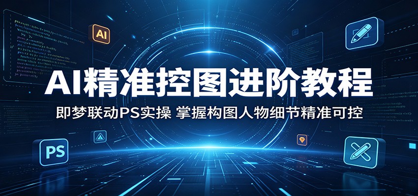即梦联动PS的AI精准控图教程，构图人物姿态细节可控，附配套素材同步练习 - 缩略图