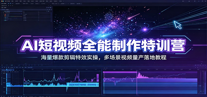 AI短视频制作实操课，即梦+剪映200节，从AI换脸、数字人对口型到书单号音乐号量产和抖音带货 - 缩略图