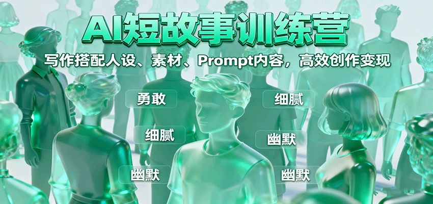 AI短故事写作课，9节课5步法从核心梗写到完整故事，人设素材Prompt全流程 - 缩略图
