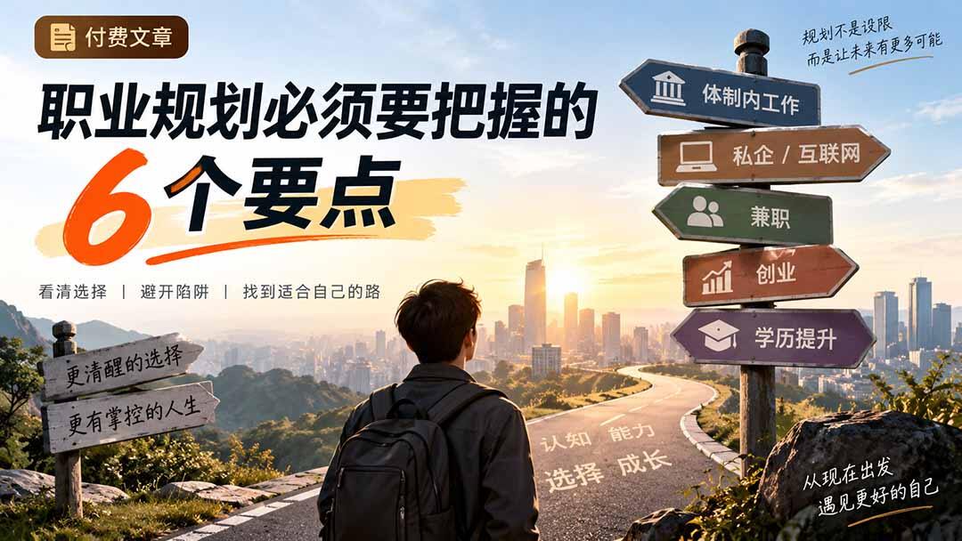 体制内、私企、兼职还是创业，职业规划里容易被忽略的几个现实问题 - 缩略图