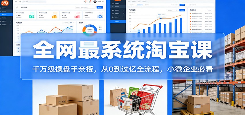 淘宝天猫系统课，千万级操盘手亲授，从0到过亿的电商经营决策与付费流量全流程拆解 - 缩略图