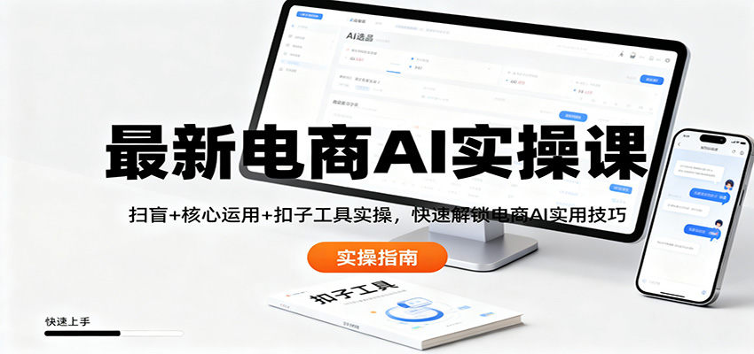 电商AI实操课，从扫盲到核心运用，扣子工具手把手落地，新手也能上手 - 缩略图