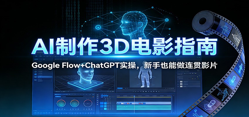 Google Flow+ChatGPT做3D短片，双角色形象和声音保持一致，新手也能跑通的工作流 - 缩略图