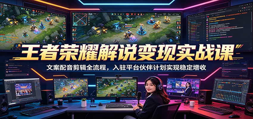 王者荣耀游戏解说短视频实操，素材下载、文案配音、剪映剪辑，入驻伙伴计划变现 - 缩略图