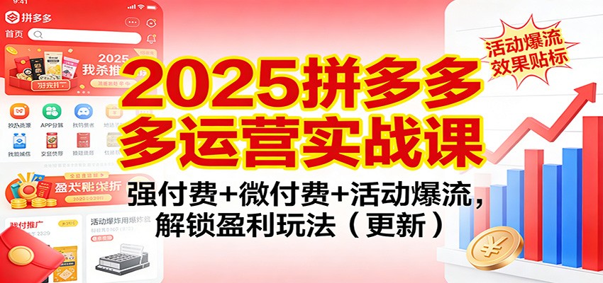 2025拼多多强付费+微付费实战课，活动爆流、原价上大促、SKU优化持续更新 - 缩略图