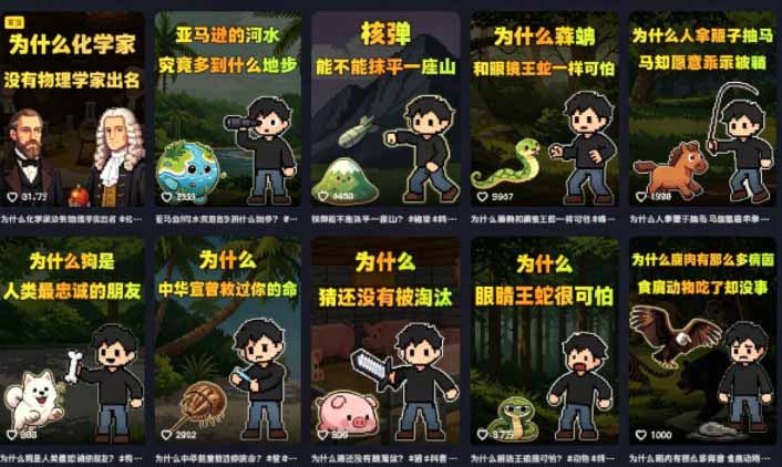 抖音卡通科普短视频制作课，从选题文案到画面全流程，零基础也能拿伙伴计划+精选独家收益 - 缩略图