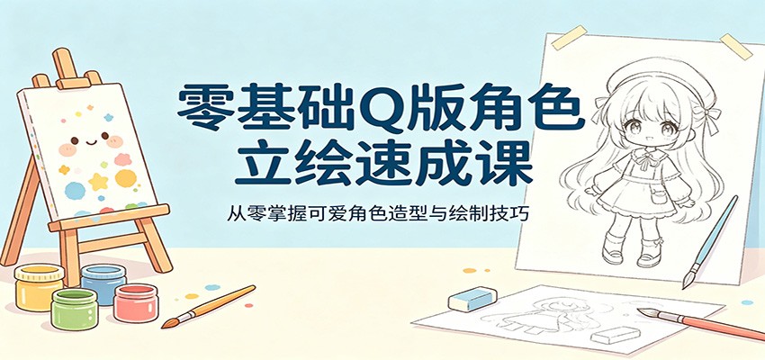 氮蛋N2O可爱Q版立绘团练课，8节实操从零画完可爱角色立绘 - 缩略图