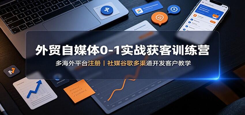 外贸自媒体0-1获客实操，TikTok、领英、谷歌多平台账号注册与客户开发全流程 - 缩略图