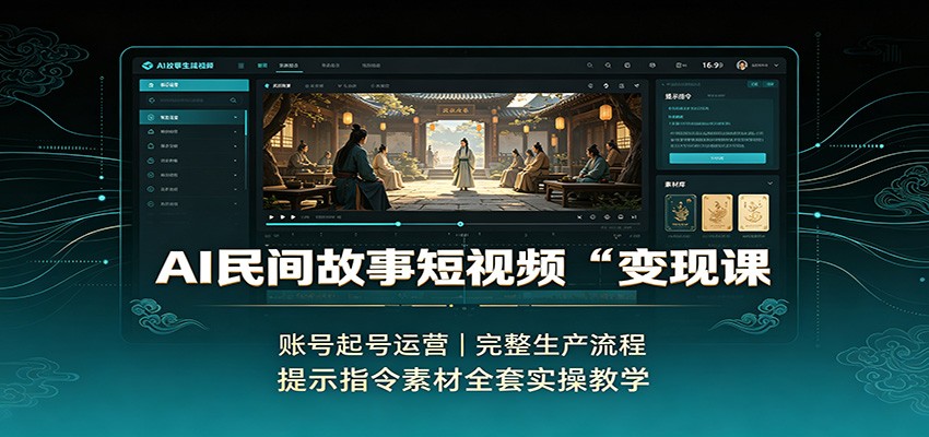 AI民间故事短视频起号到发布全流程，古风现代两套提示指令和分步截图教学 - 缩略图