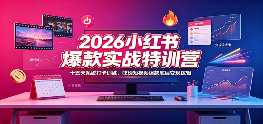 小红书15天爆款实战打卡训练，短视频拆解、黄金文案与标题话术 - 缩略图