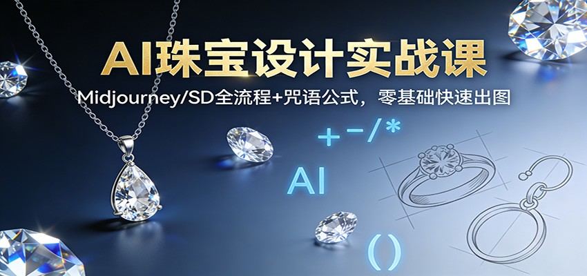 AI珠宝设计实战，从Midjourney咒语公式到SD图生图，线稿上色、换模特全流程 - 缩略图