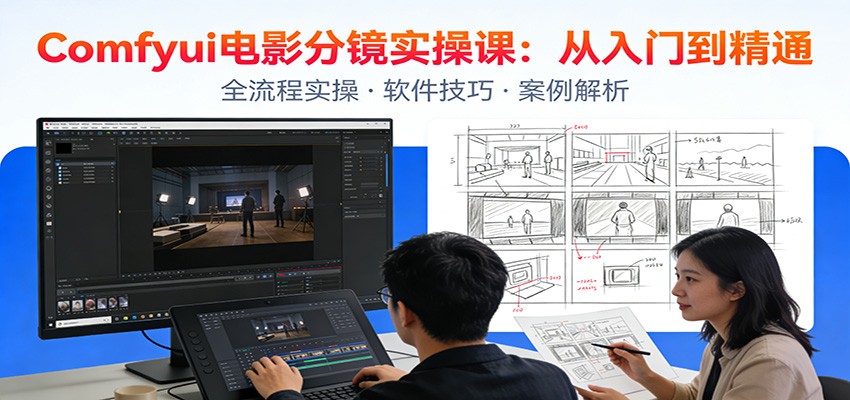 ComfyUI电影分镜一致性实操课，AI电影从剧本到成片全流程，Runway、PikaLabs多工具与商单变现 - 缩略图