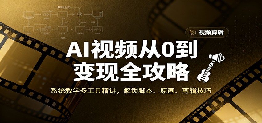 8周AI视频系统课,从脚本分镜、原画一致性到即梦Runway实操,配音剪辑与自媒体变现 - 缩略图
