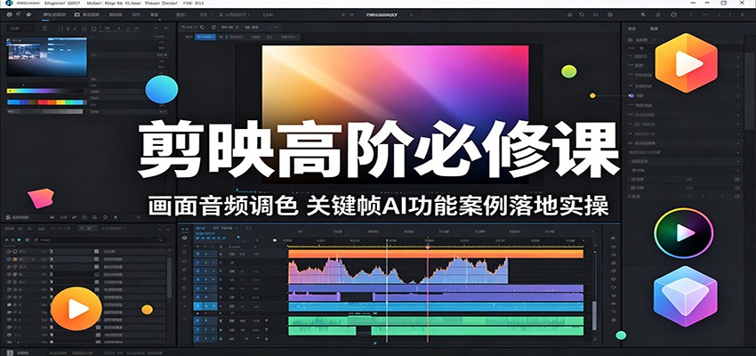 剪映高阶实战课，从画面调色音频到关键帧AI功能和热门案例全流程 - 缩略图