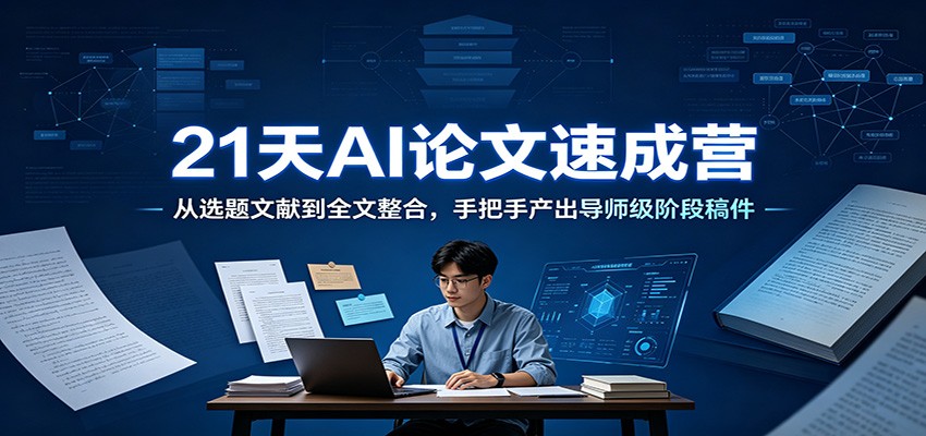 21天AI论文写作实战营，从选题文献到全文整合，手把手产出合格阶段稿 - 缩略图