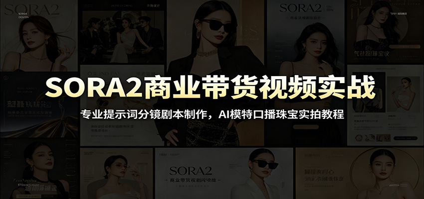 SORA2商业带货视频实战，提示词分镜剧本到AI模特口播，珠宝首饰案例演示 - 缩略图