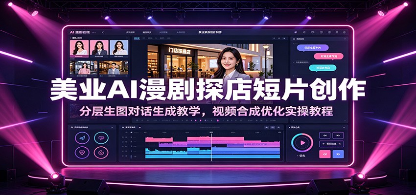 AI漫剧与探店短视频创作课，分层生图、对话生成到视频合成优化实操 - 缩略图
