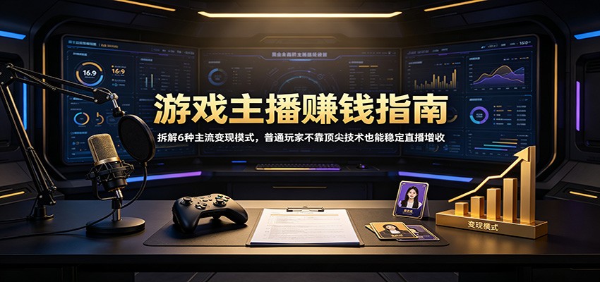 游戏主播6种主流变现模式，水平进前5%就能开播，一小时收益50-200 - 缩略图