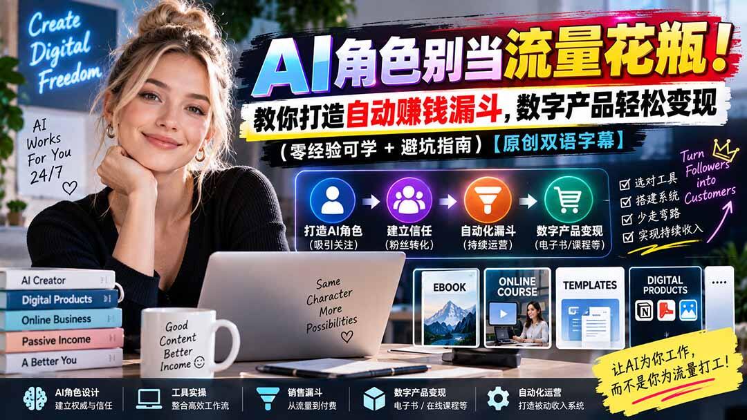 AI角色别只做流量，从角色创建到数字产品变现的完整销售系统 - 缩略图