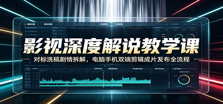 影视深度解说从对标洗稿到成片发布全流程，电脑自动粗剪、手机人工对画面，附自制模板和封面做法 - 缩略图