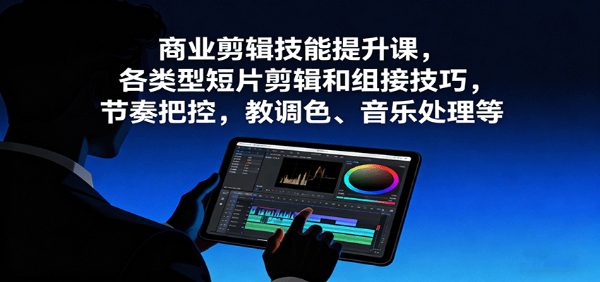 商业剪辑商单实战课，34节拉片拆解民宿Vlog电商广告到企业片，调色音效节奏与接单报价 - 缩略图