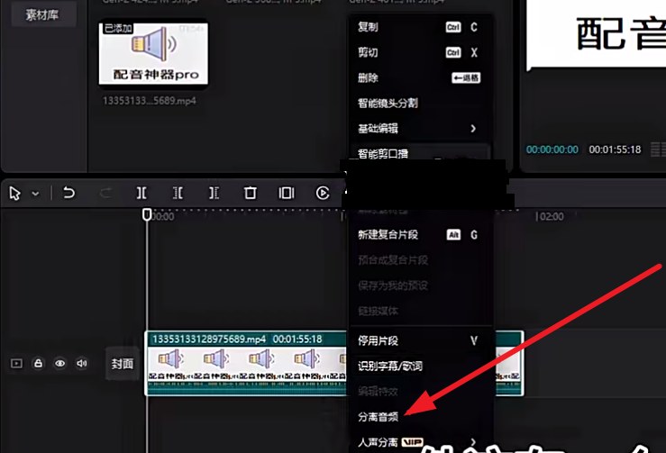 选择分离音频