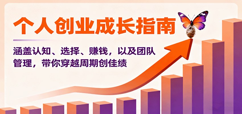 个人创业成长指南 8讲音频课，从认知选择到第一桶金、矩阵增长和团队管理 - 缩略图