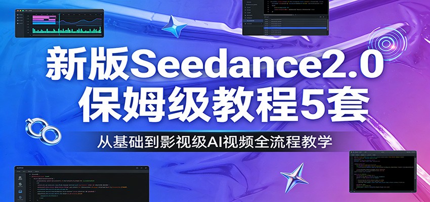 Seedance2.0保姆级教程5套合集，即梦40集系统课到手把手做电影级AI短片 - 缩略图