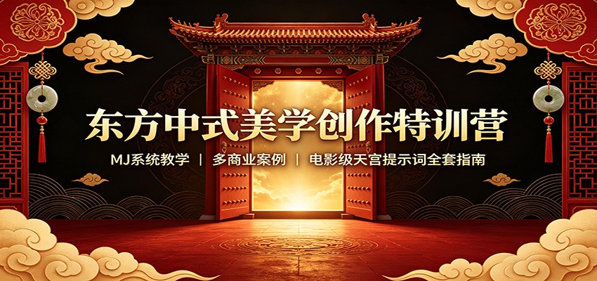 Midjourney东方中式美学创作课，从软件参数到商业案例实战，附电影级天宫国风提示词 - 缩略图