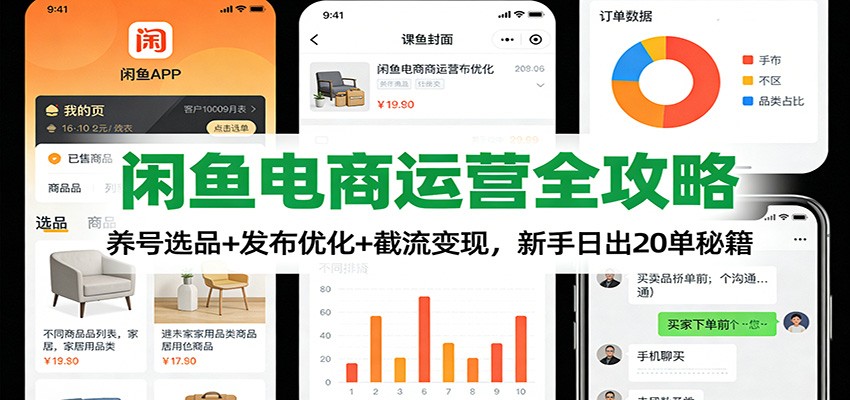 闲鱼电商运营全攻略，养号选品发布优化到截流变现，新手日出20单的实操流程 - 缩略图